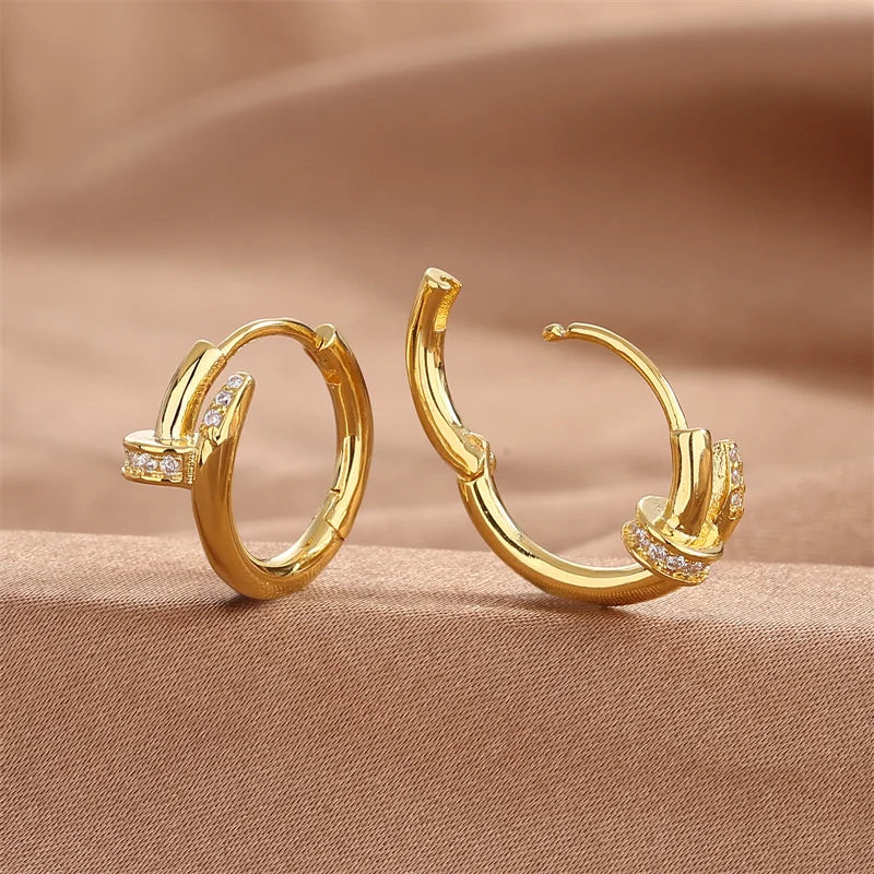 Zircon Round Circle Hoop Earring