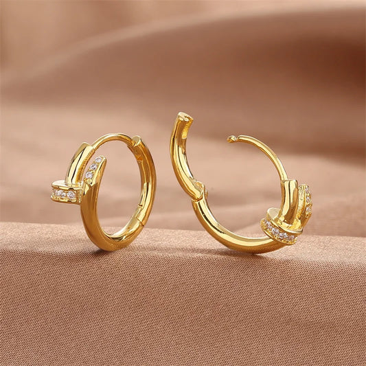 Zircon Round Circle Hoop Earring