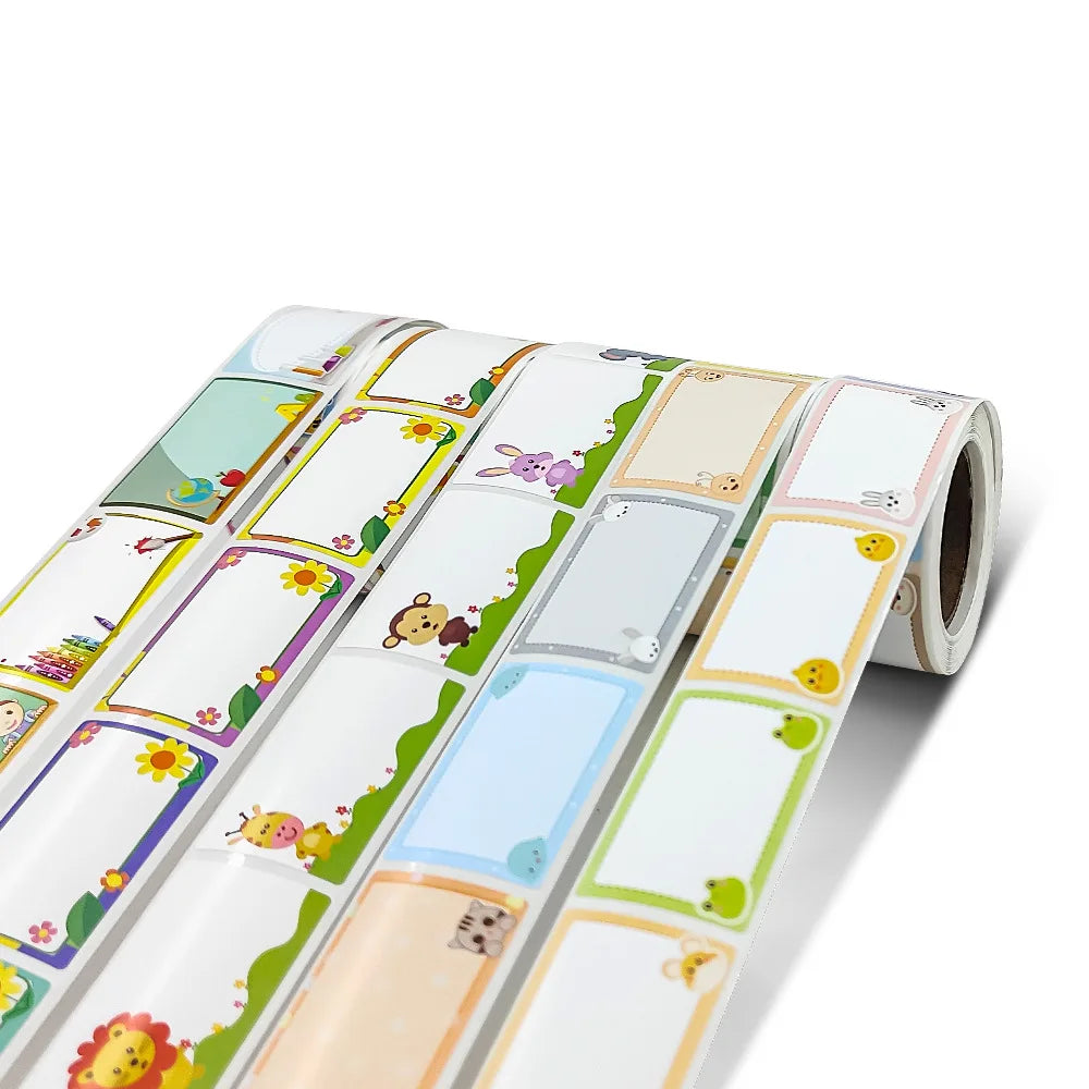 200pcs/roll Cartoon Baby Bottle School Kids Name Tags Stickers