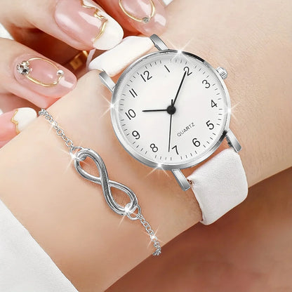 DANA Quartz PU Leather  Watch set