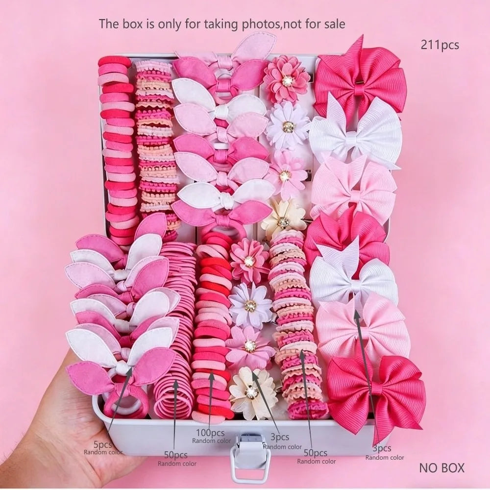 Bow High Elastic Hair Accessories Set No Hurt Hair Colorful Girls Hair Bands