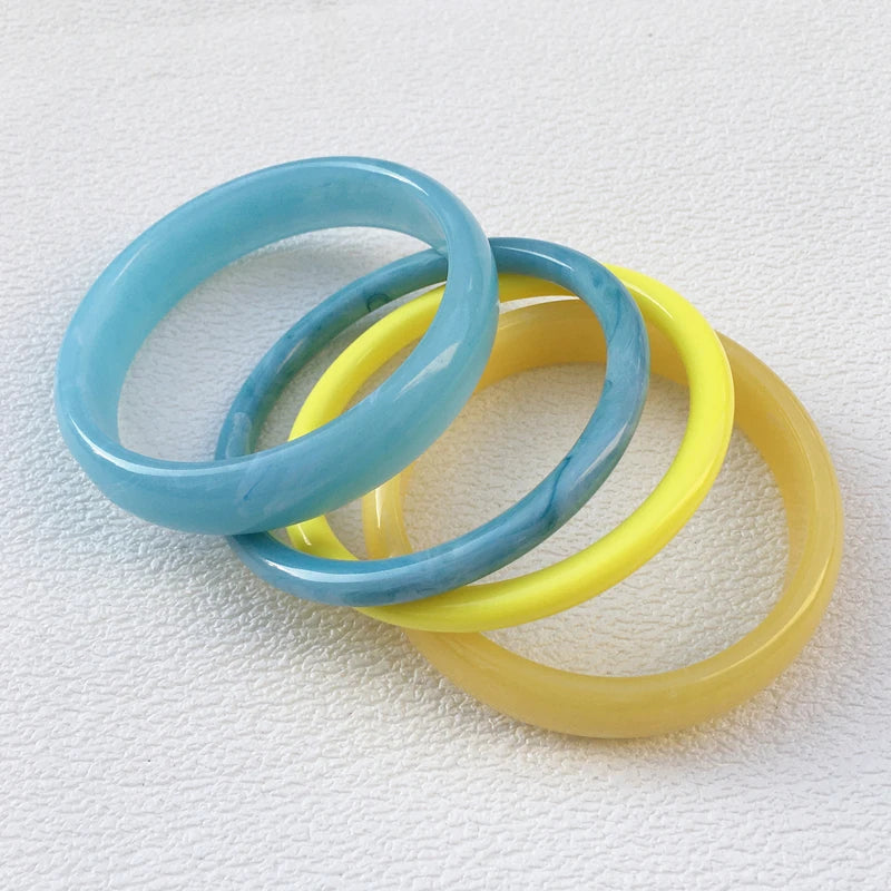 4-Piece Marble Acrylic Resin Bracelet