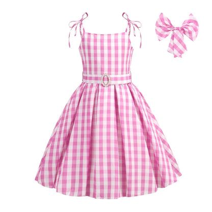 Halloween Hot Movie Barbei Baby Girl Pink Cowboy Dress