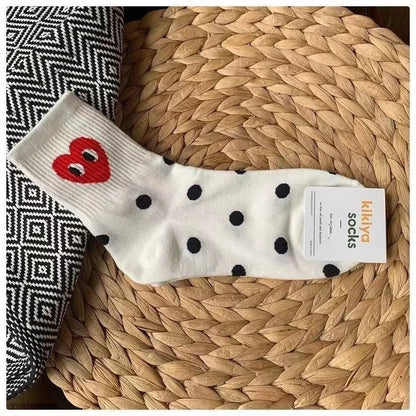 Korean Polka Dot Love Socks