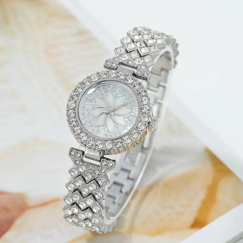 2Pc/Set 1Pc Rhinestone Quartz Bracelet Fancy Watches