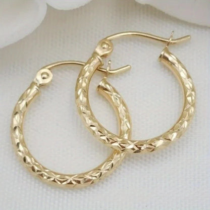 Wide Face Hoop Copper Golden Plated Bohemian Earrings