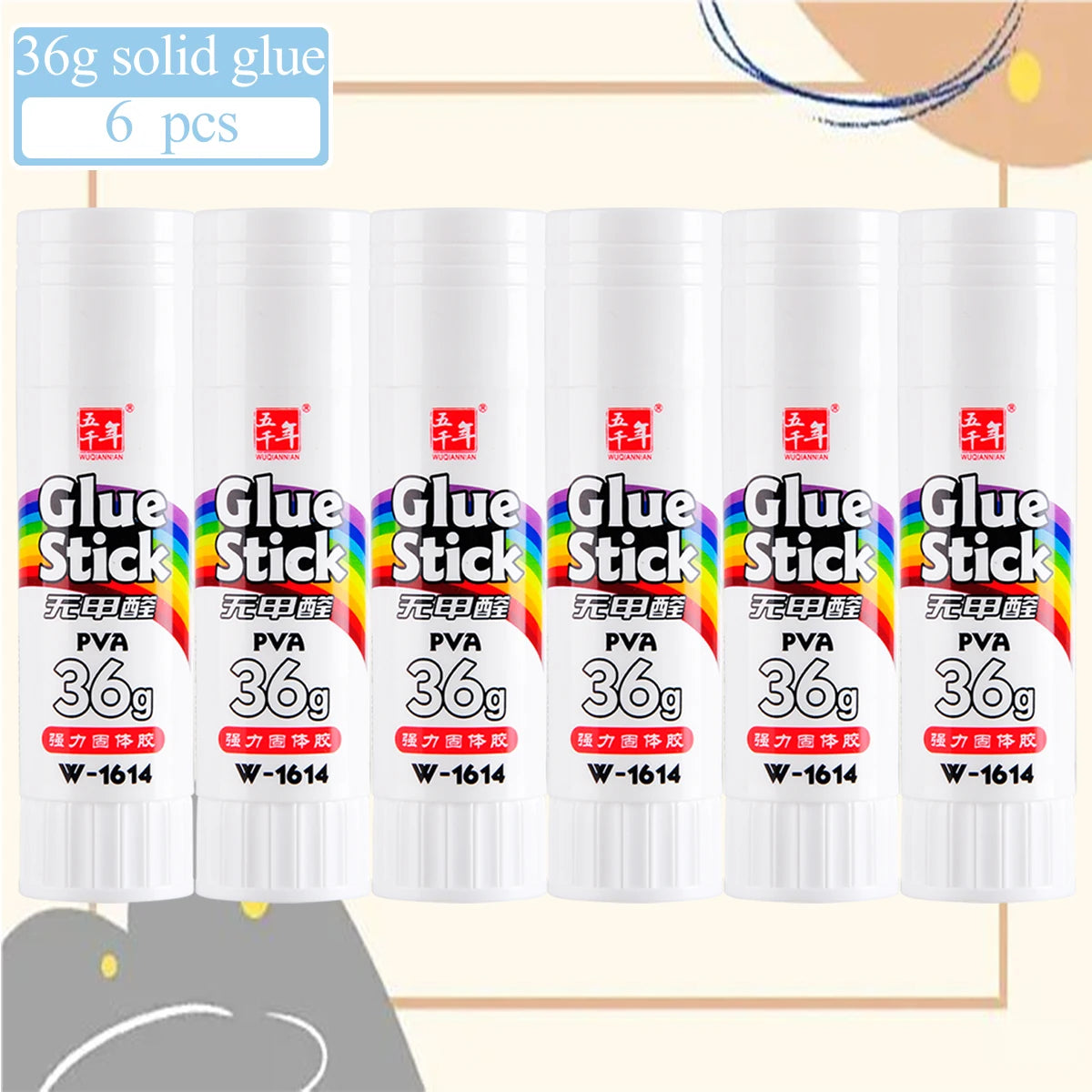 3/6PCS Student Office Stick Long Lasting Smooth Handmade Art Glue