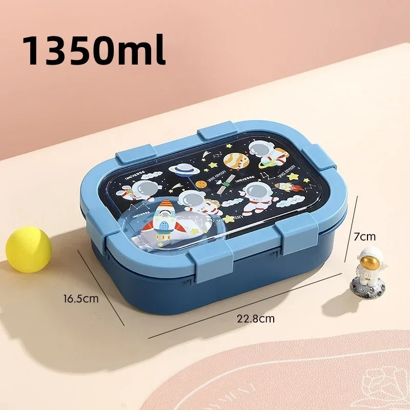 Cartoon Lunch Box of Students Sealed and Leak Proof Bento Box