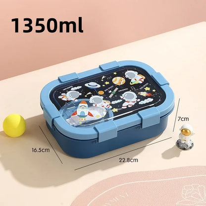 Cartoon Lunch Box of Students Sealed and Leak Proof Bento Box