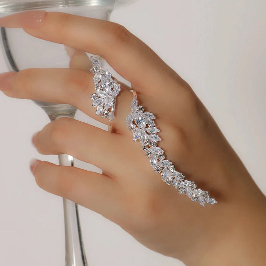 Zircon Luxury Open Rhinestone White Crystal Rings