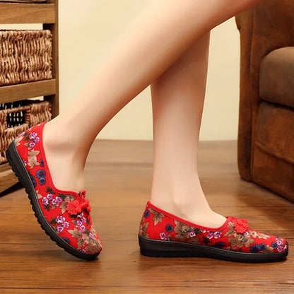 Embroidered Flats Soft Shoes