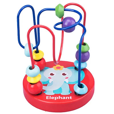 Montessori Wooden Roller Coaster Bead Maze Abacus Math Toys