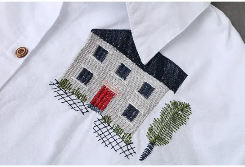 Cotton Loose Long Shirts Blouse