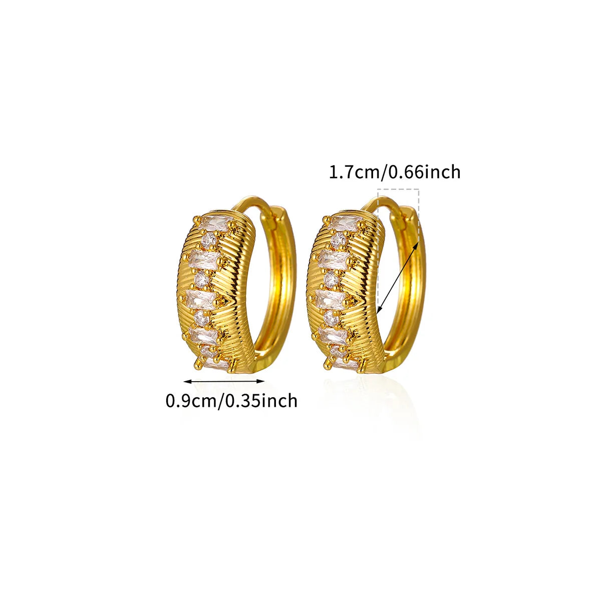 Double Sided Letter Round Crystal Halo Huggie Hoop Earring