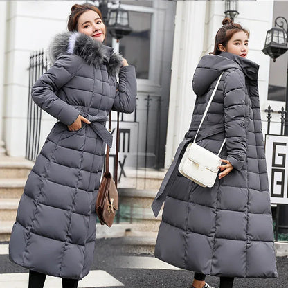 Fur Parkas Quilted Thicken Long Coat Jacket