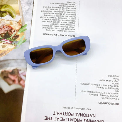 Cute Vintage Frosted Rectangle Sunglasses