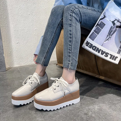 Flat Platform Slip on Moccains Casual Thick Sole Brogue Creepers Sneakers