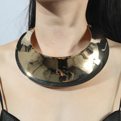 African Choker Neck Chain Collar Punk Exaggerated Gold Color Metal Necklace