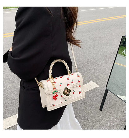 Sweet Cherry Square Chains Crossbody Bags