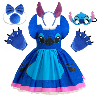 Cartoon Disney Stitch Cosplay Costume Dress