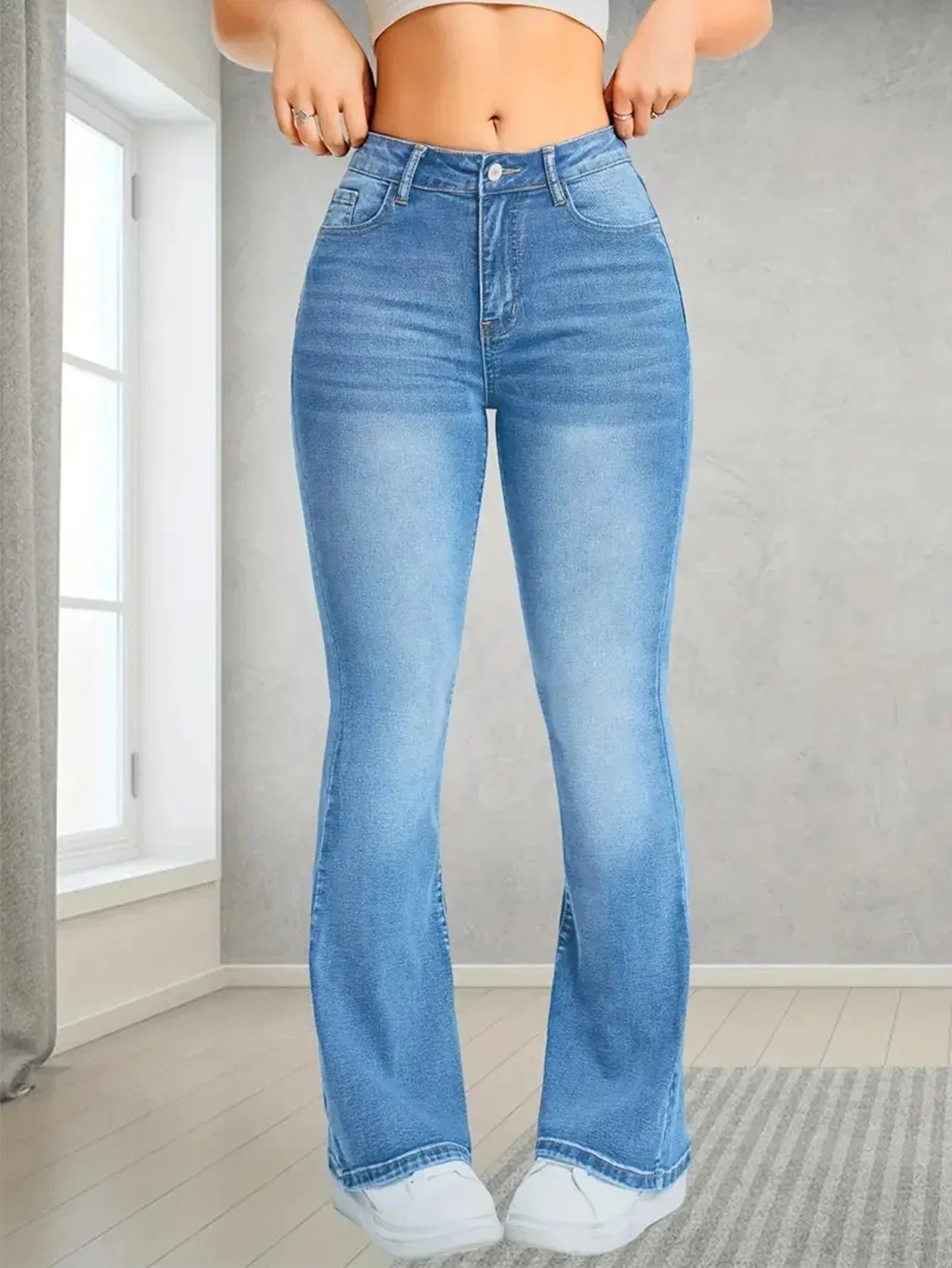 Casual High Waist Wide Leg Jeans Pants