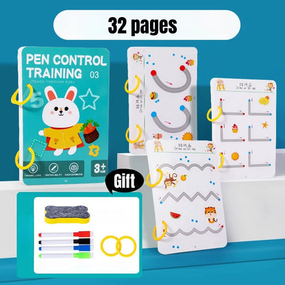 All-in-One Magic Tracing Coloring Book Reusable Pen Control Workbook