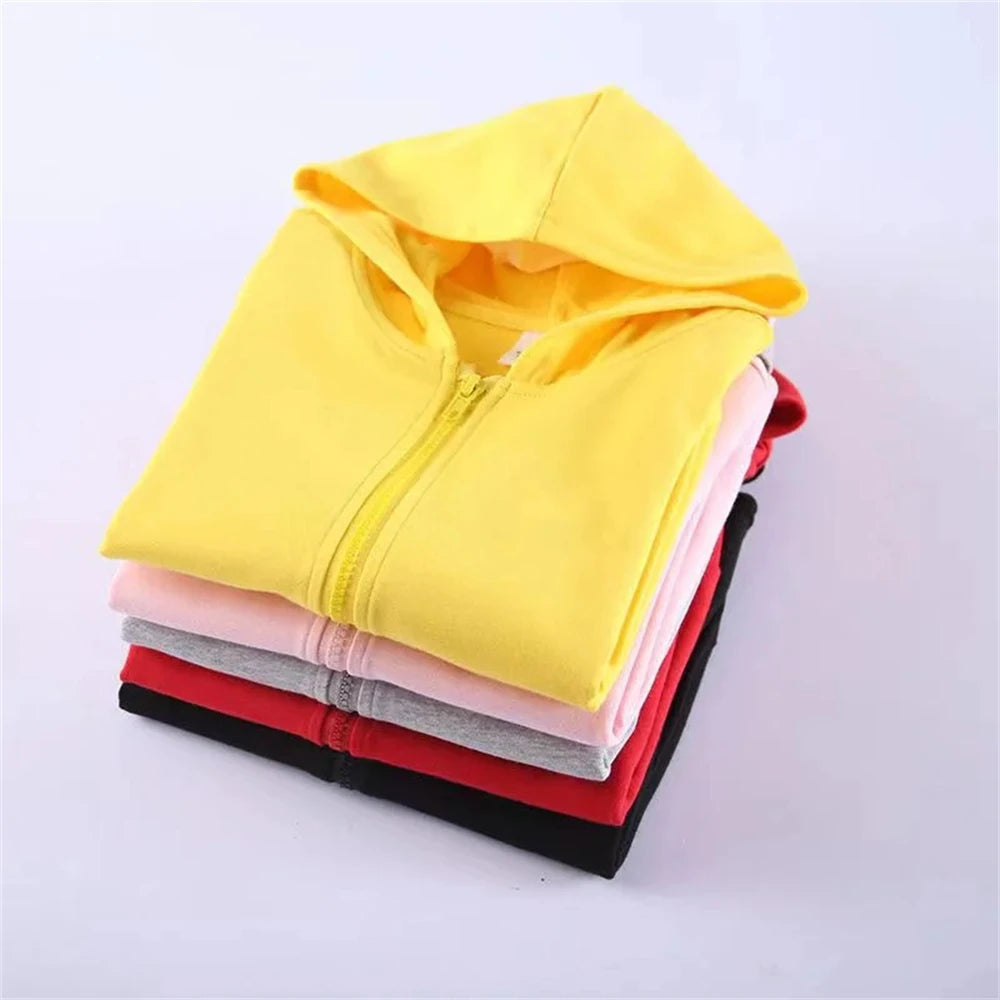 Zipper Style Hoodies Coat  Age 3-12 Kids Kawaii Sweatshirt