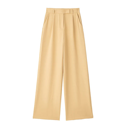 Front Zipper Straight High Waist Chic Pants