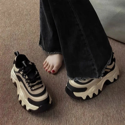 Casual Thick Bottom Platform Leather Chunky Sneakers