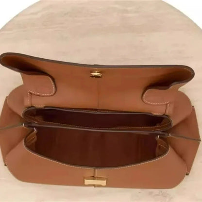 Leather pleated handbag