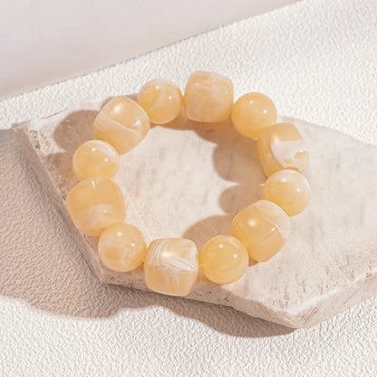 Acrylic Irregular Square Round Beaded Bracelet
