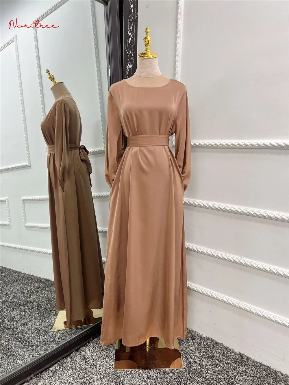 Silky Muslim Full Length Flare Sleeved Soft Abaya