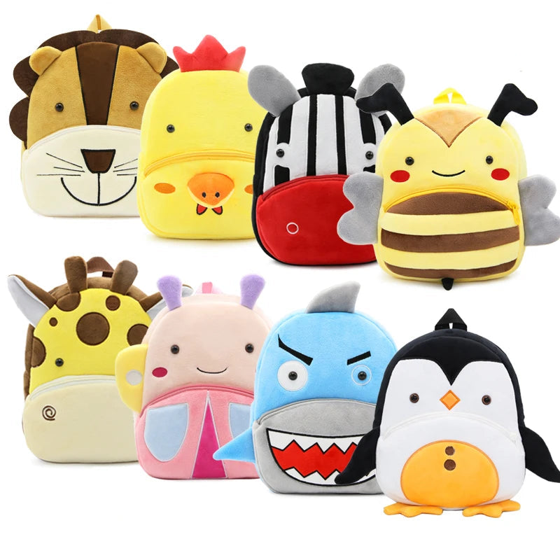 Cartoon cute plush animal backpack school