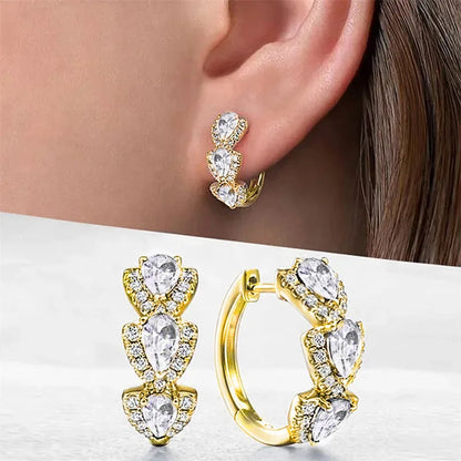 925 Sterling Silver Blue Cubic Zirconia Hoop Earrings