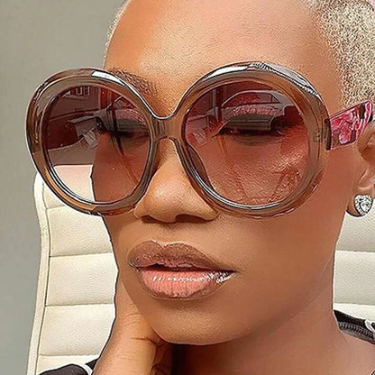 Retro Big Round Frame Sunglasses