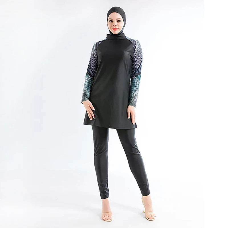 3PCS/Set Plus Size Burkini Muslim Hijab Swimsuit