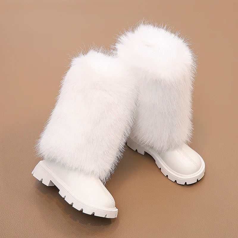 High Warm Princess Leather Soft Soled Anti-Slippery Boots