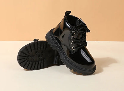 Baby Leather Waterproof Rubber Toddler Boots