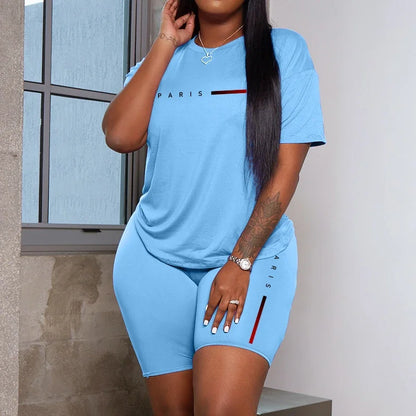 Tracksuit Casual O-Neck Short Sleeve Sports T-Shirts