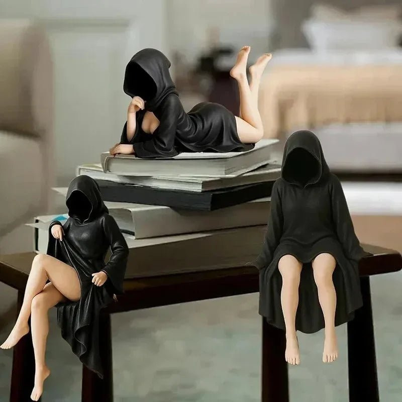 HOT Sexy 3d Mysterious Statue Gothic Black Robe Queen