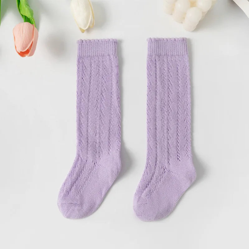 Kids Knee High Socks Toddlers Mesh Baby Girls