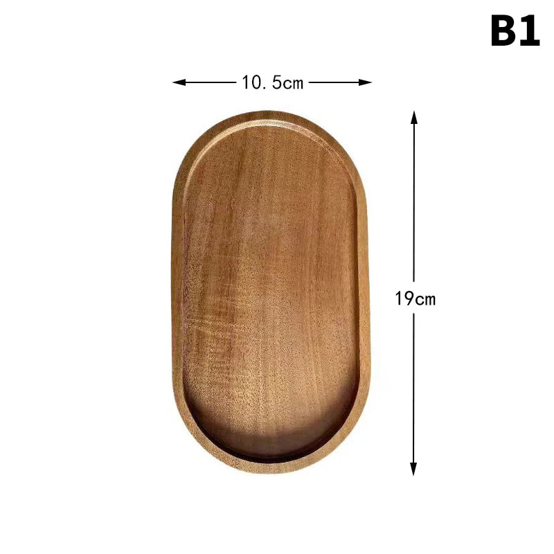 1PC Wooden Serving Oval Wood Tray