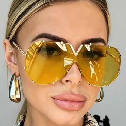 Metal Oversized Pilot Outdoor Windproof Sunglasses