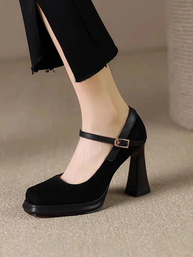 Sexy super high-heeled ankle-attached platform high-heeled shoes