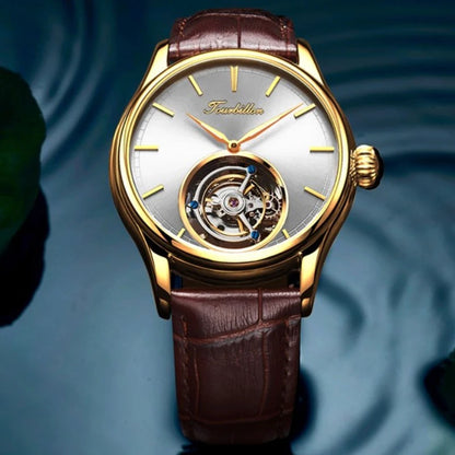 Real Tourbillon Mechanical Automatic Mechanical Sapphire Glass Stainless Steel Wristwatch