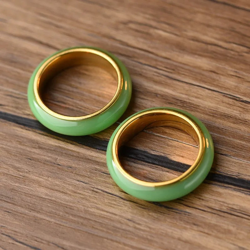 Unique Emerald Color Stainless Steel Rings