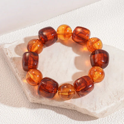 Acrylic Irregular Square Round Beaded Bracelet