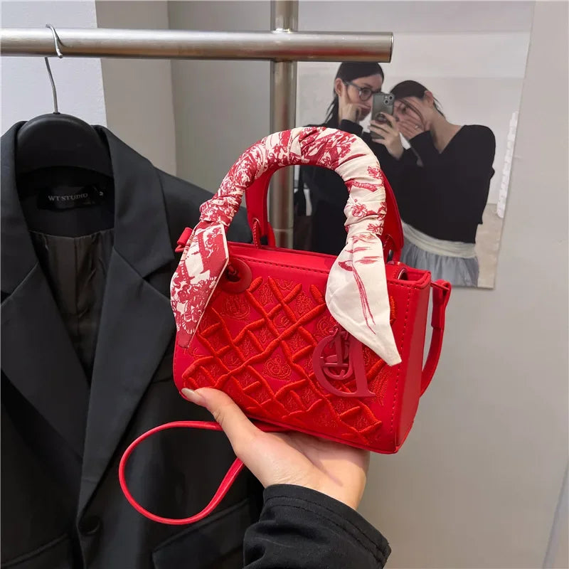 Silk scarf small square bag