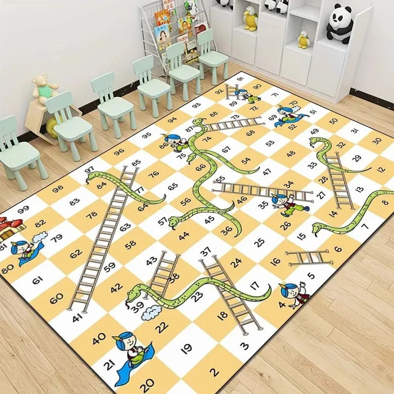 Snakes and Ladders Game Pattern Carpet Floor Mat