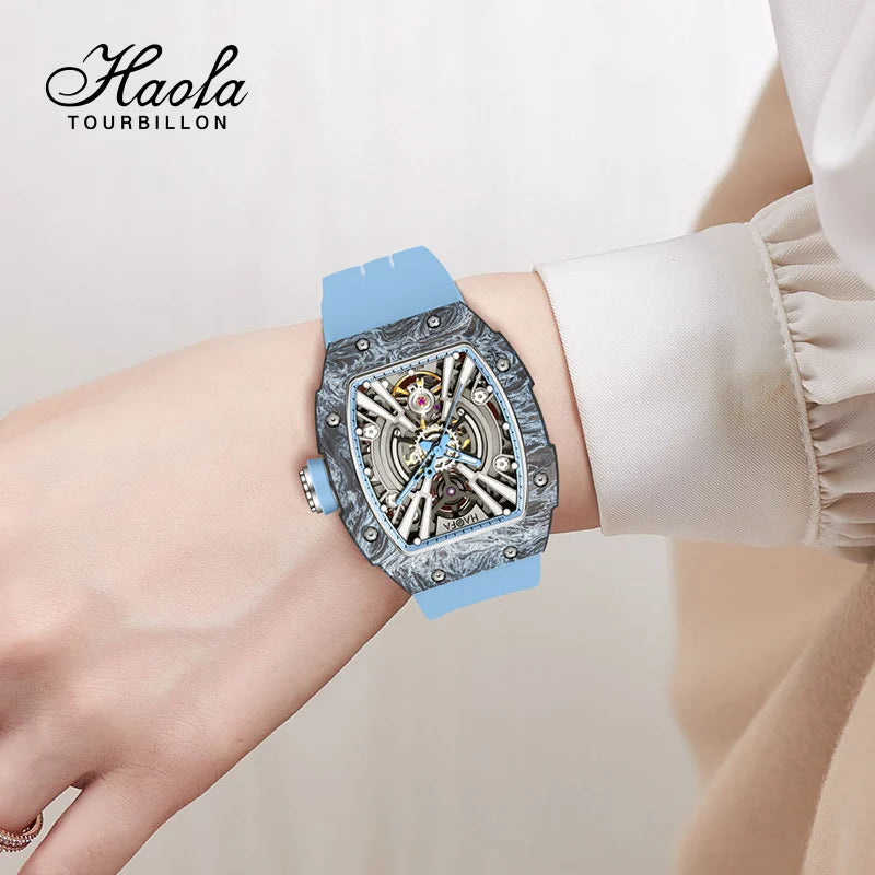 3D Skeleton mechanical Ark series luminous sport carbon fiber case Watch